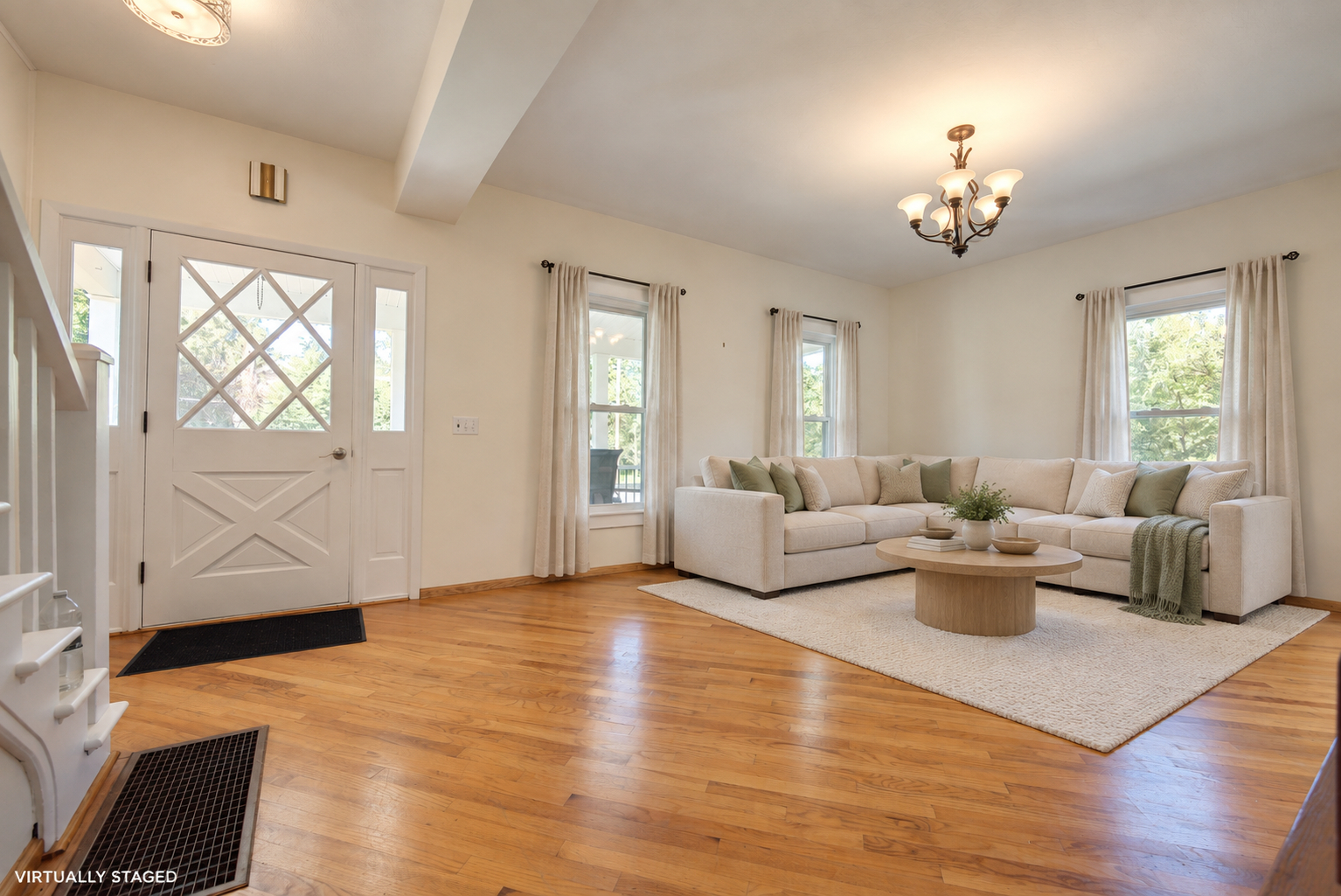 7 Halsey Street: Living room, virtually staged